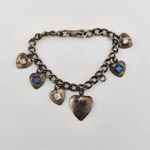 Vintage Lords Prayer Heart Charm Bracelet **See description**